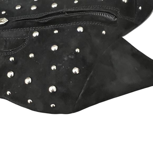 Sam Edelman Roya Studded Suede Booties Womens Size 5.5 M Cone Heel Biker Chic - Picture 8 of 14